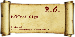 Mérei Olga névjegykártya